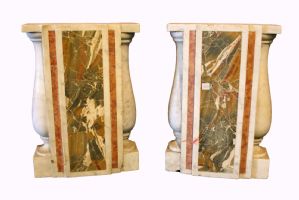 Pair of antique marble bases. 19th century.